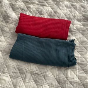 Bundle of TWO COTTON stretchy hijabs - two dark Green and Red